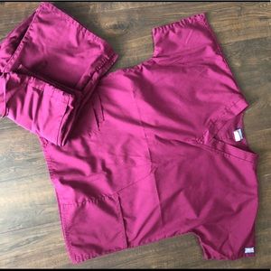 Maroon scrub set medium Cherokee